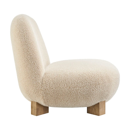Norwood Faux Mohair Bean Shaped Accent Chair