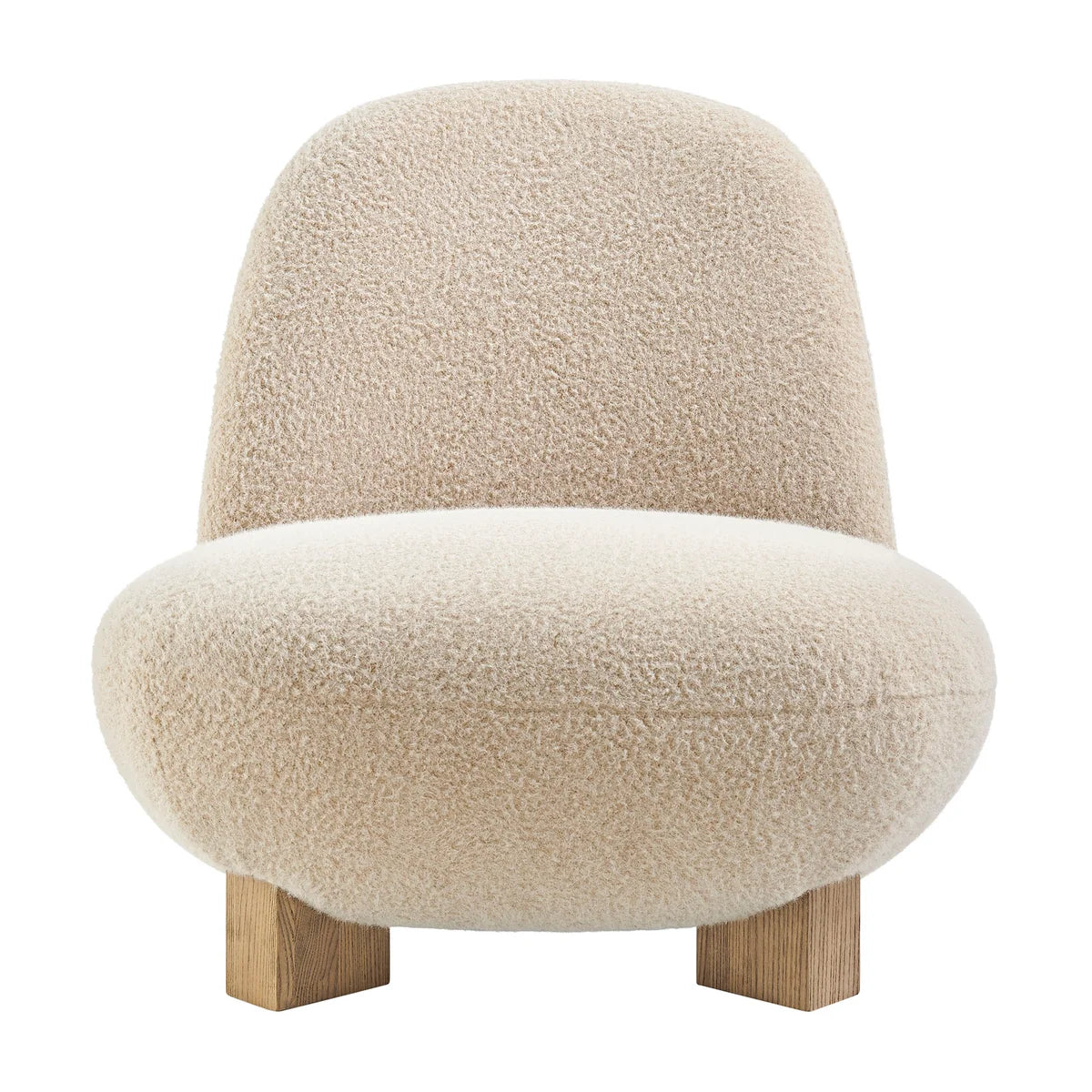 Norwood Faux Mohair Bean Shaped Accent Chair
