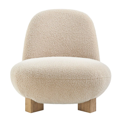 Norwood Faux Mohair Bean Shaped Accent Chair