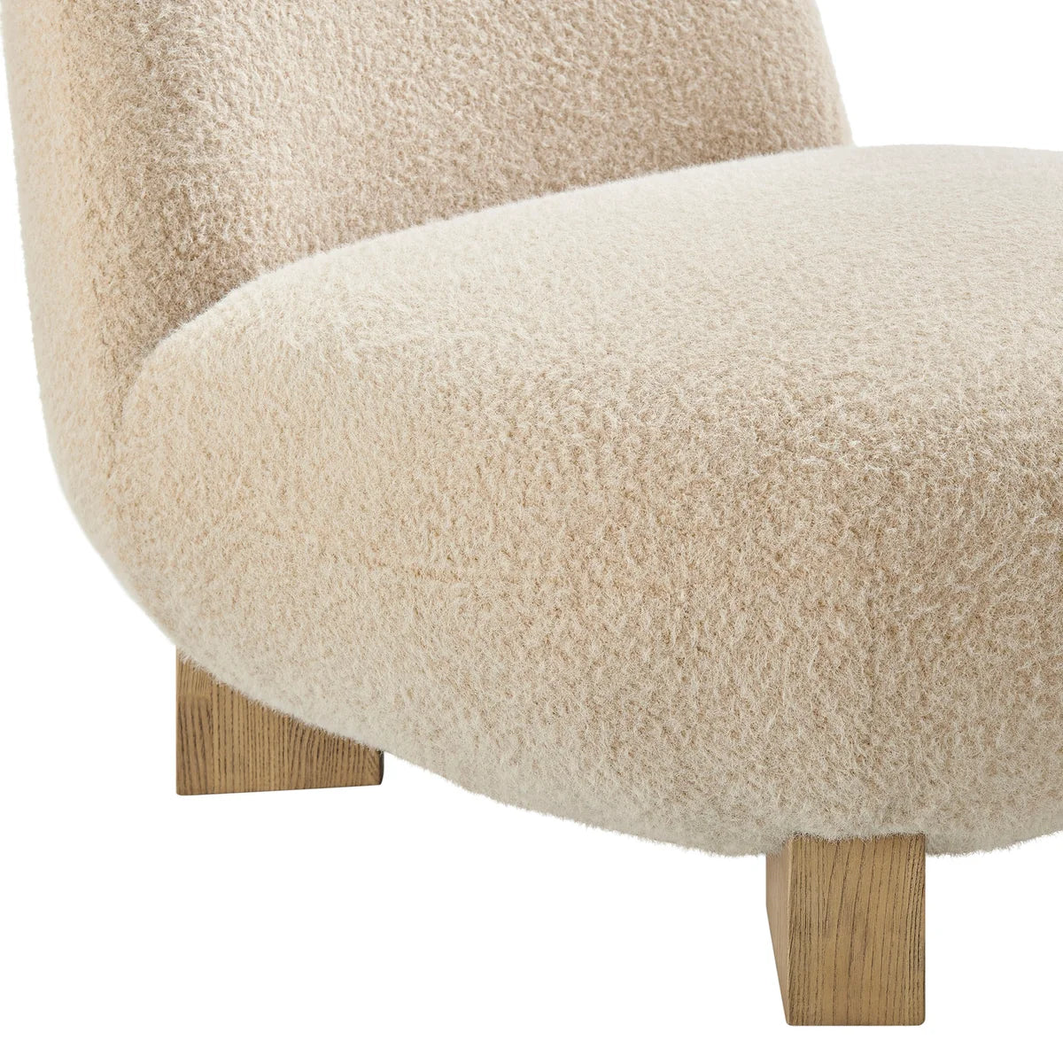 Norwood Faux Mohair Bean Shaped Accent Chair