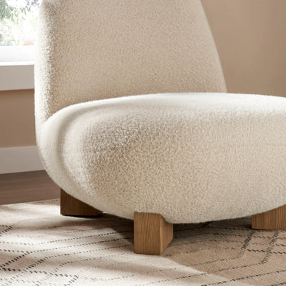 Norwood Faux Mohair Bean Shaped Accent Chair