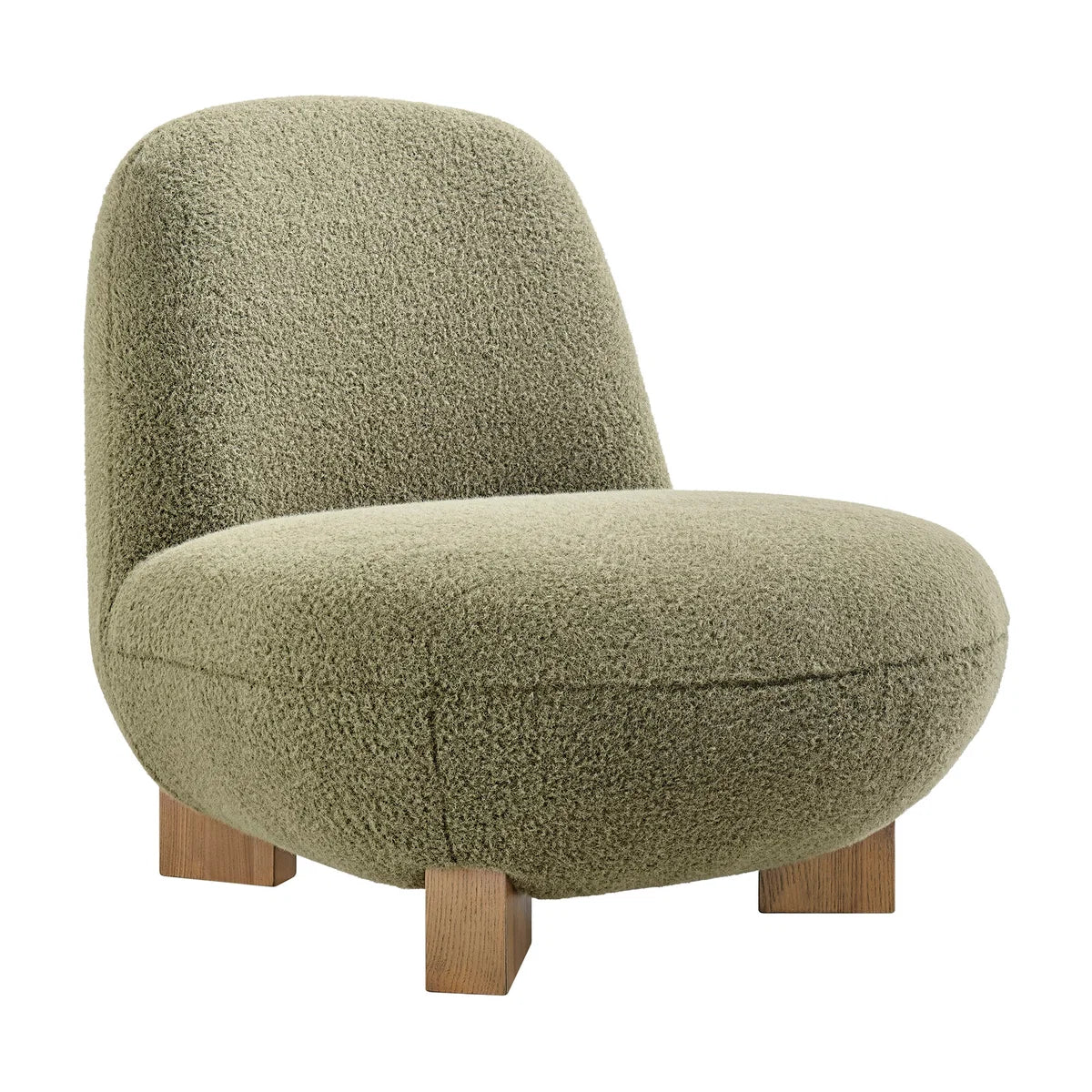 Norwood Faux Mohair Bean Shaped Accent Chair