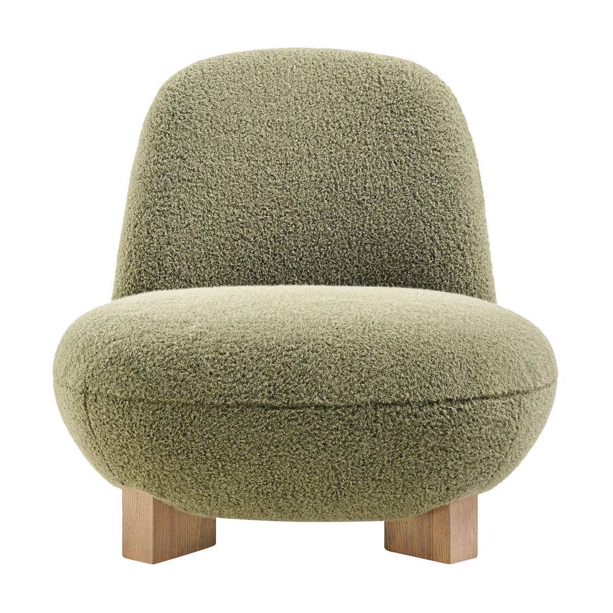 Norwood Faux Mohair Bean Shaped Accent Chair