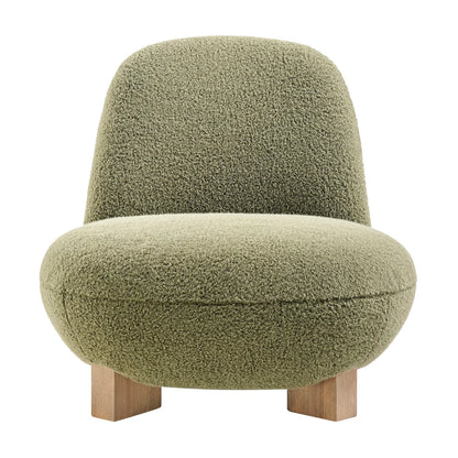 Norwood Faux Mohair Bean Shaped Accent Chair