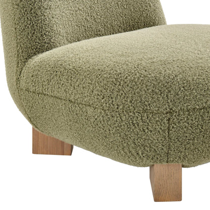 Norwood Faux Mohair Bean Shaped Accent Chair