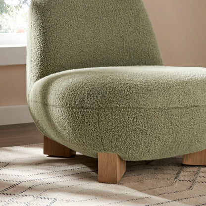 Norwood Faux Mohair Bean Shaped Accent Chair