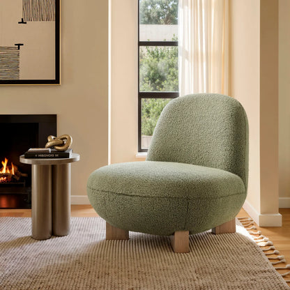 Norwood Faux Mohair Bean Shaped Accent Chair