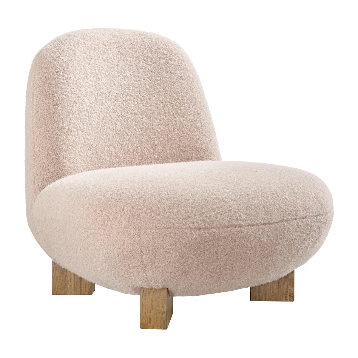 Norwood Faux Mohair Bean Shaped Accent Chair