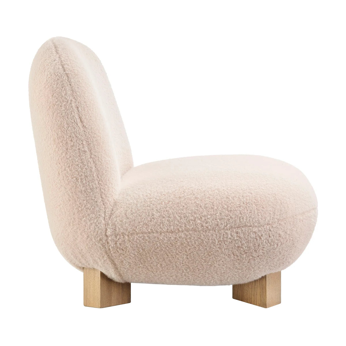Norwood Faux Mohair Bean Shaped Accent Chair