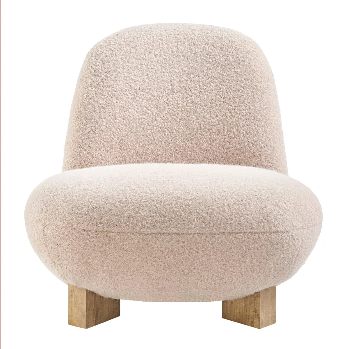 Norwood Faux Mohair Bean Shaped Accent Chair