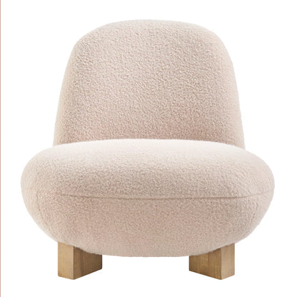 Norwood Faux Mohair Bean Shaped Accent Chair