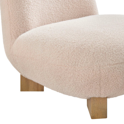 Norwood Faux Mohair Bean Shaped Accent Chair