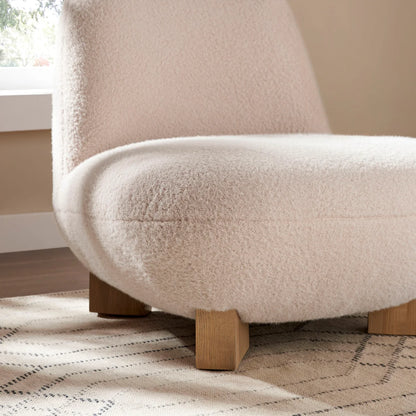 Norwood Faux Mohair Bean Shaped Accent Chair