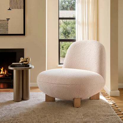 Norwood Faux Mohair Bean Shaped Accent Chair