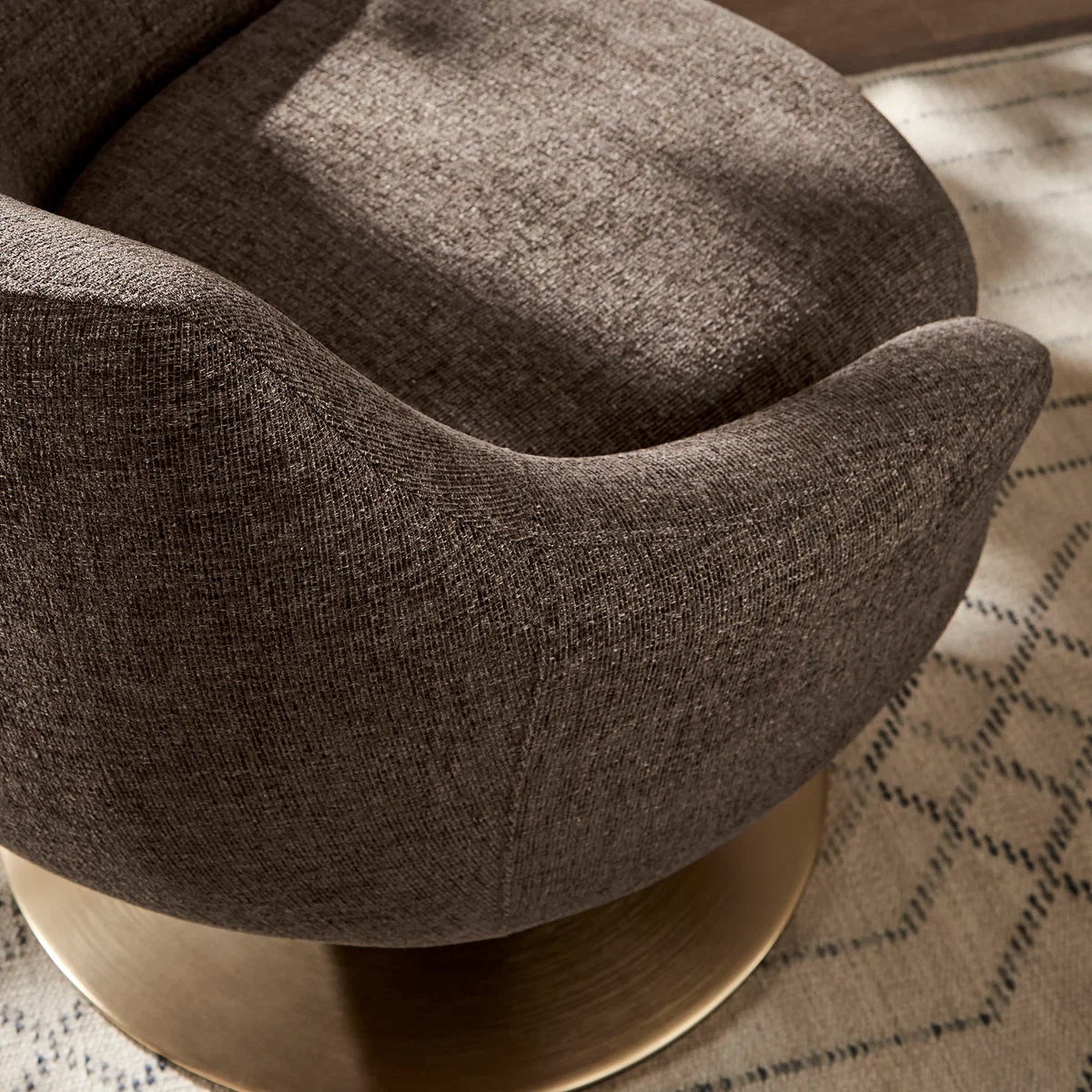 Quimby Melange Chenille Swivel Accent Chair