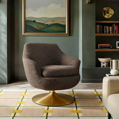 Quimby Melange Chenille Swivel Accent Chair