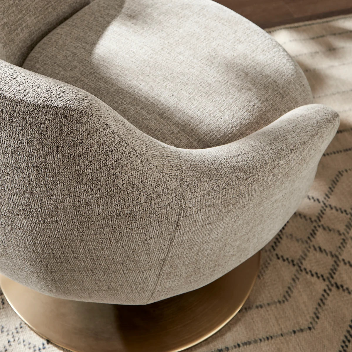 Quimby Melange Chenille Swivel Accent Chair