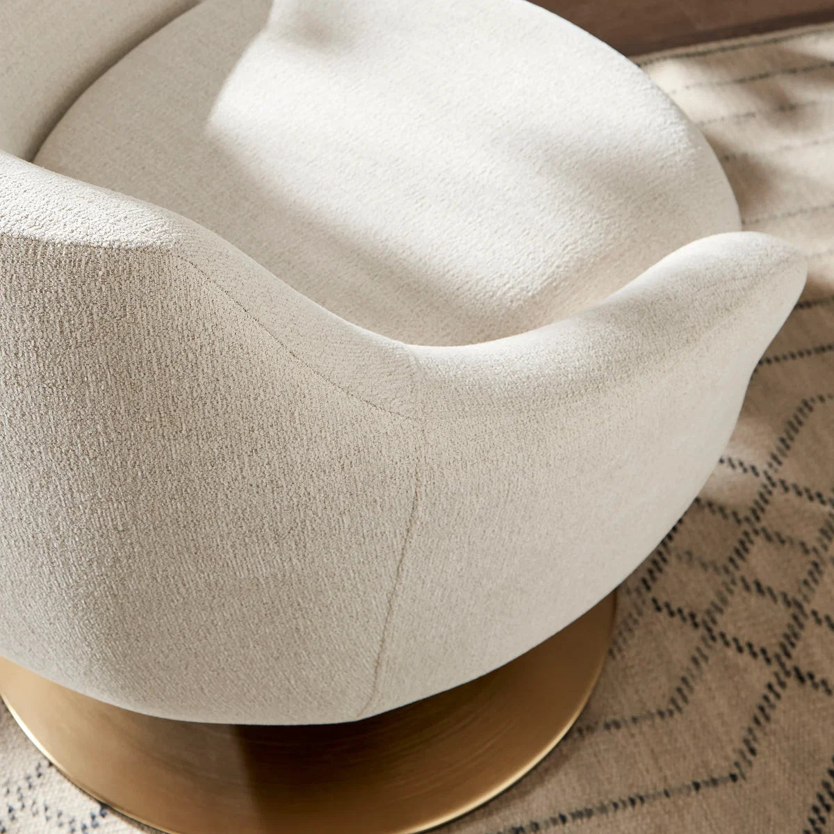 Quimby Melange Chenille Swivel Accent Chair