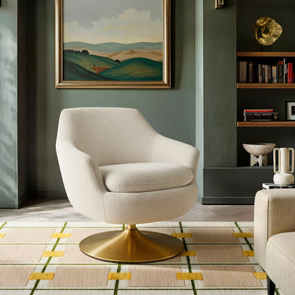 Quimby Melange Chenille Swivel Accent Chair