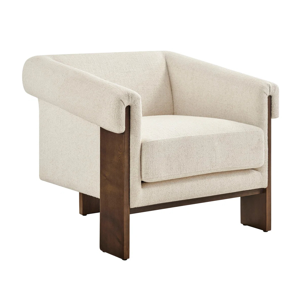 Halbrook Linen Blend Tripod Accent Chair