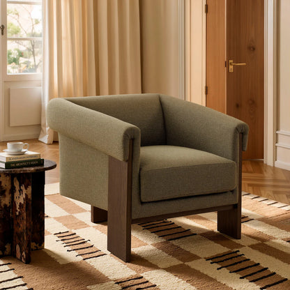 Halbrook Linen Blend Tripod Accent Chair