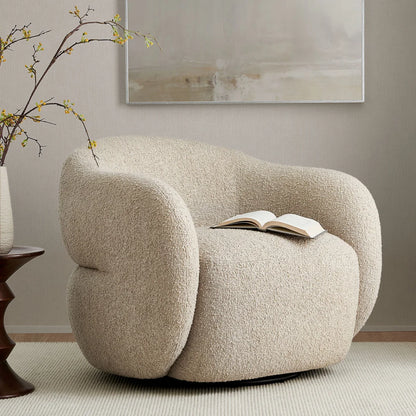 Selby Textured Woven Fabric Swivel Accent Chair