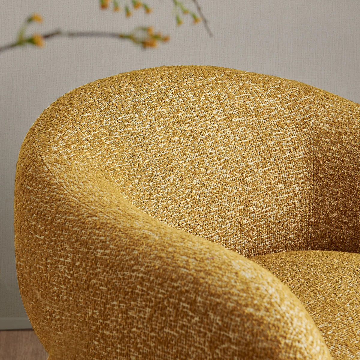 Selby Textured Woven Fabric Swivel Accent Chair