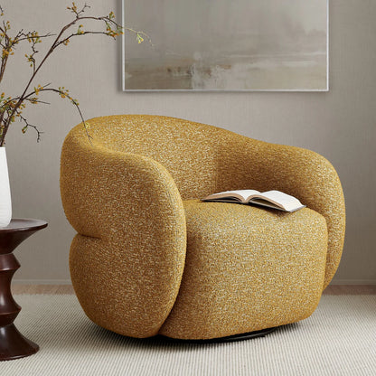 Selby Textured Woven Fabric Swivel Accent Chair