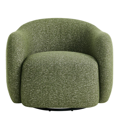 Selby Textured Woven Fabric Swivel Accent Chair