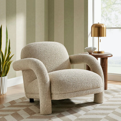 Ferris Textured Woven Fabric Lounge Chair