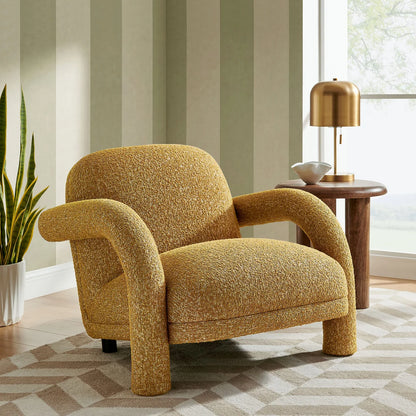 Ferris Textured Woven Fabric Lounge Chair