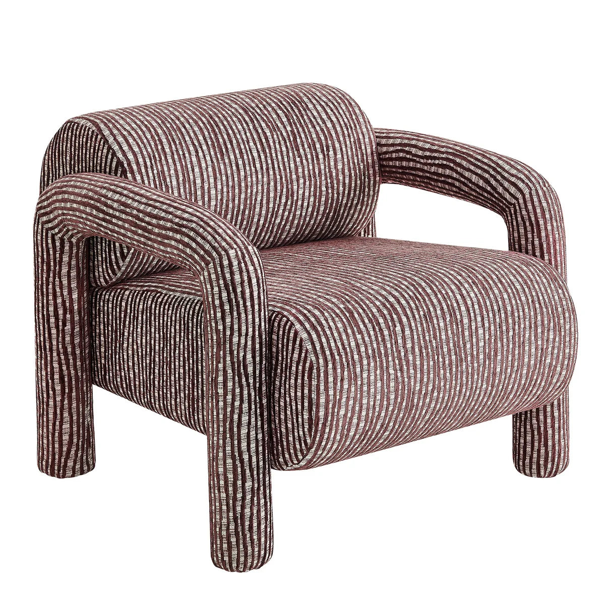 Quill Patterned Woven Fabric Accent Chair