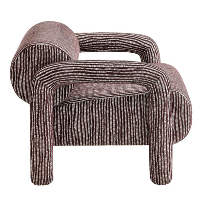 Quill Patterned Woven Fabric Accent Chair
