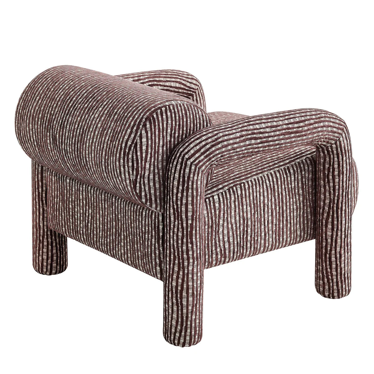 Quill Patterned Woven Fabric Accent Chair