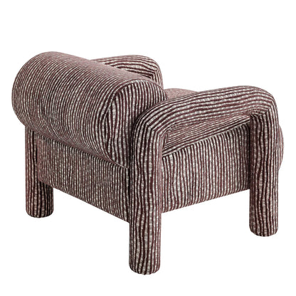 Quill Patterned Woven Fabric Accent Chair
