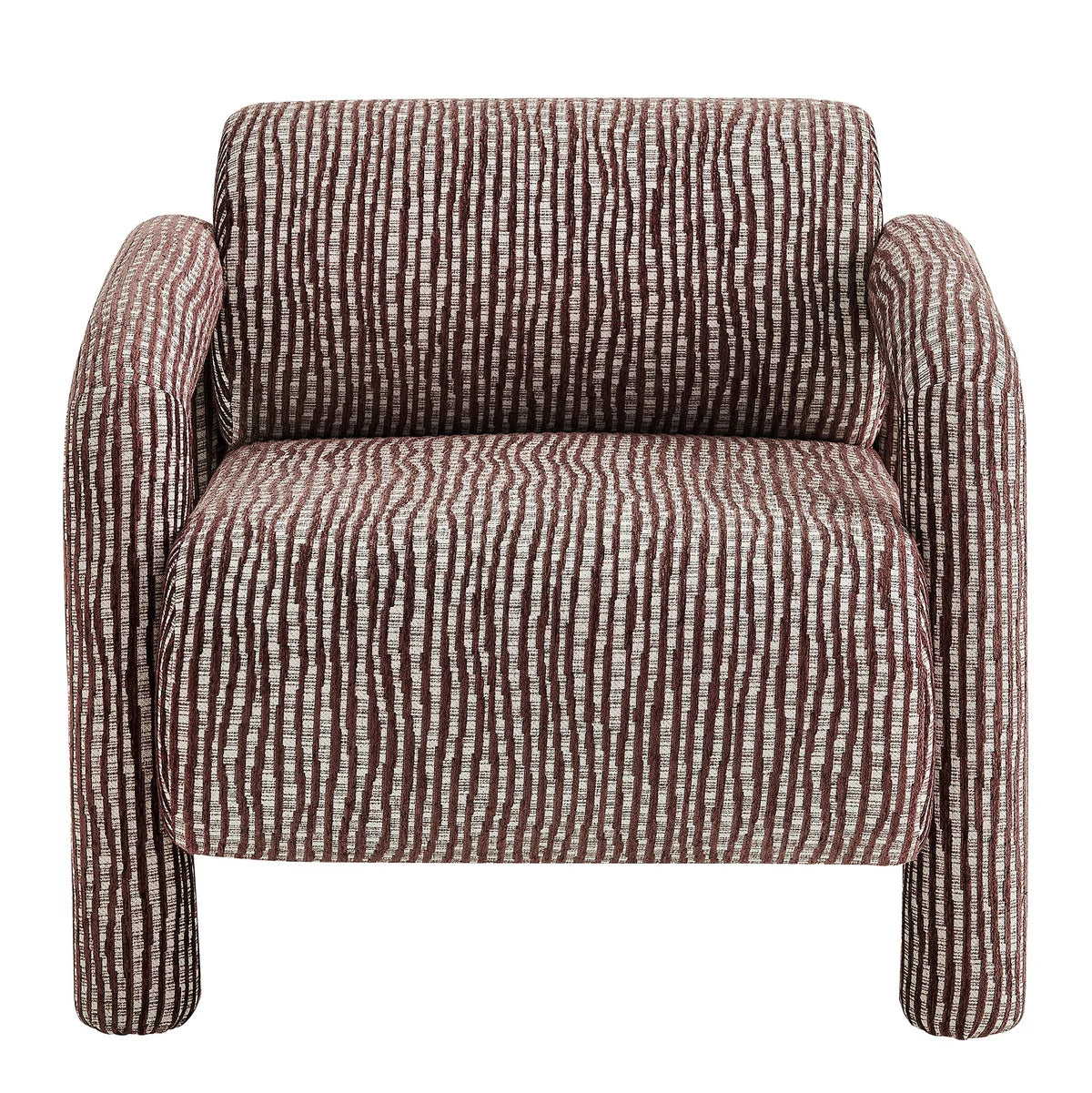 Quill Patterned Woven Fabric Accent Chair