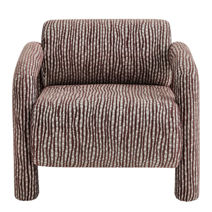 Quill Patterned Woven Fabric Accent Chair