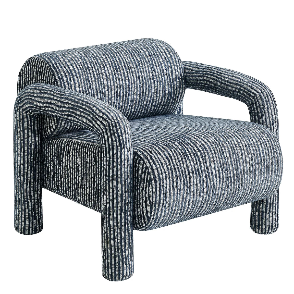 Quill Patterned Woven Fabric Accent Chair