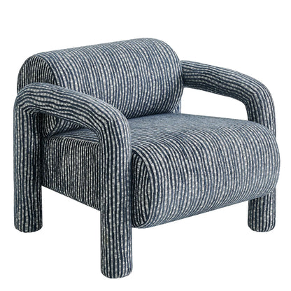 Quill Patterned Woven Fabric Accent Chair