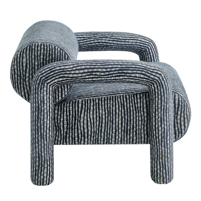 Quill Patterned Woven Fabric Accent Chair