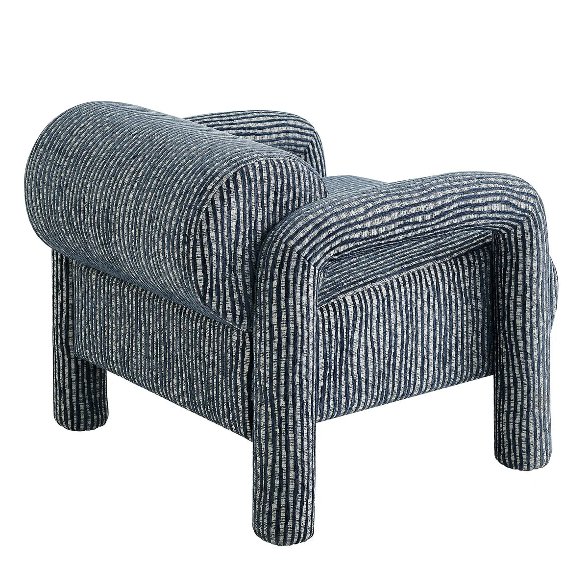 Quill Patterned Woven Fabric Accent Chair
