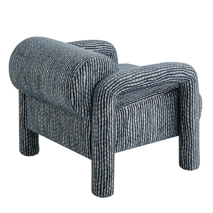 Quill Patterned Woven Fabric Accent Chair