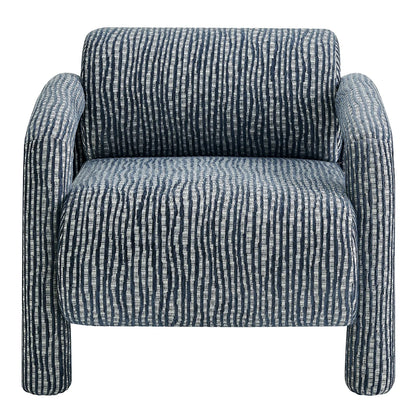 Quill Patterned Woven Fabric Accent Chair