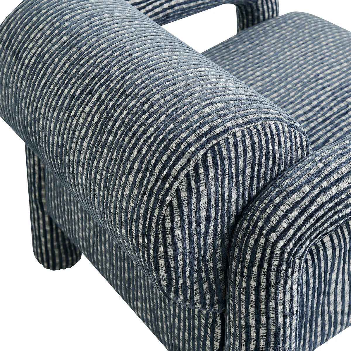 Quill Patterned Woven Fabric Accent Chair