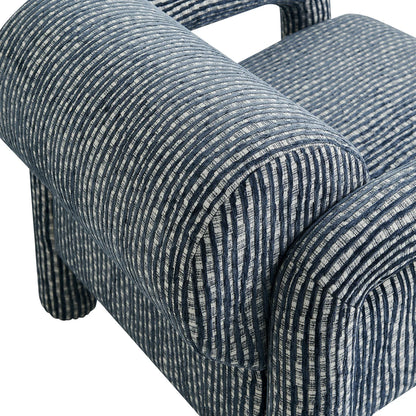 Quill Patterned Woven Fabric Accent Chair