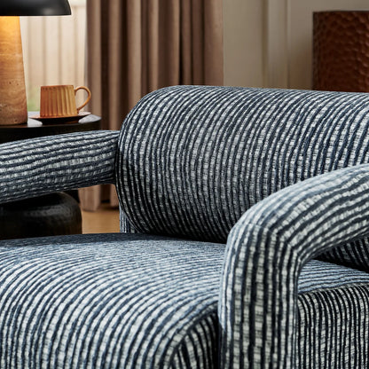 Quill Patterned Woven Fabric Accent Chair