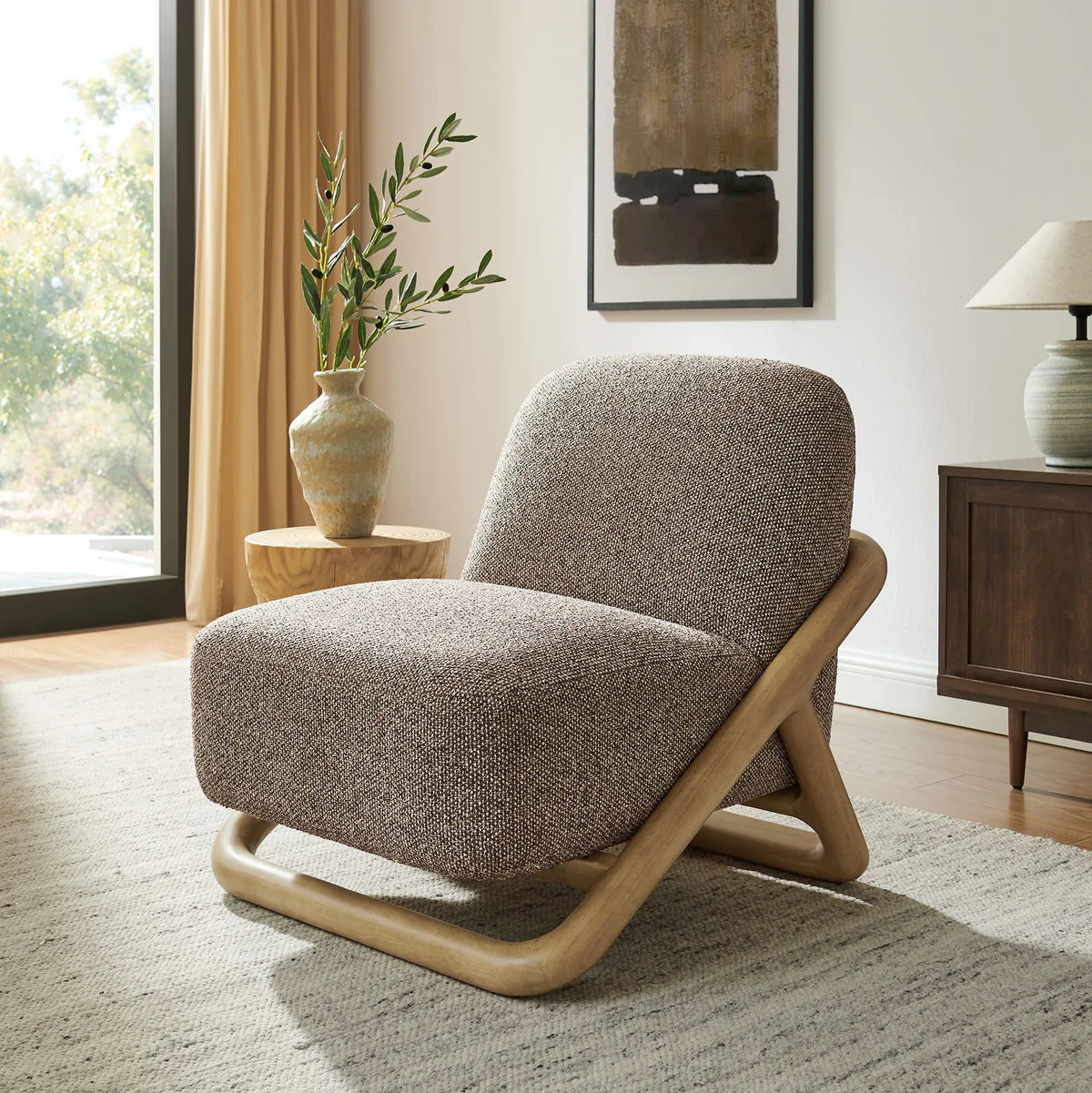 Vander Textured Fabric Upholstered Accent Chair