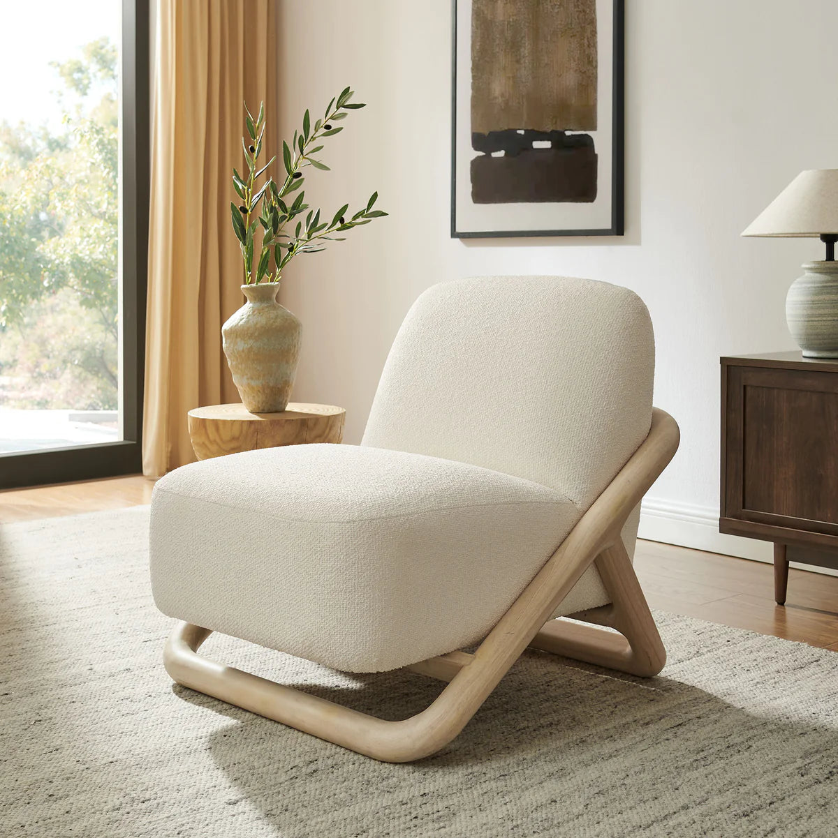 Vander Textured Fabric Upholstered Accent Chair