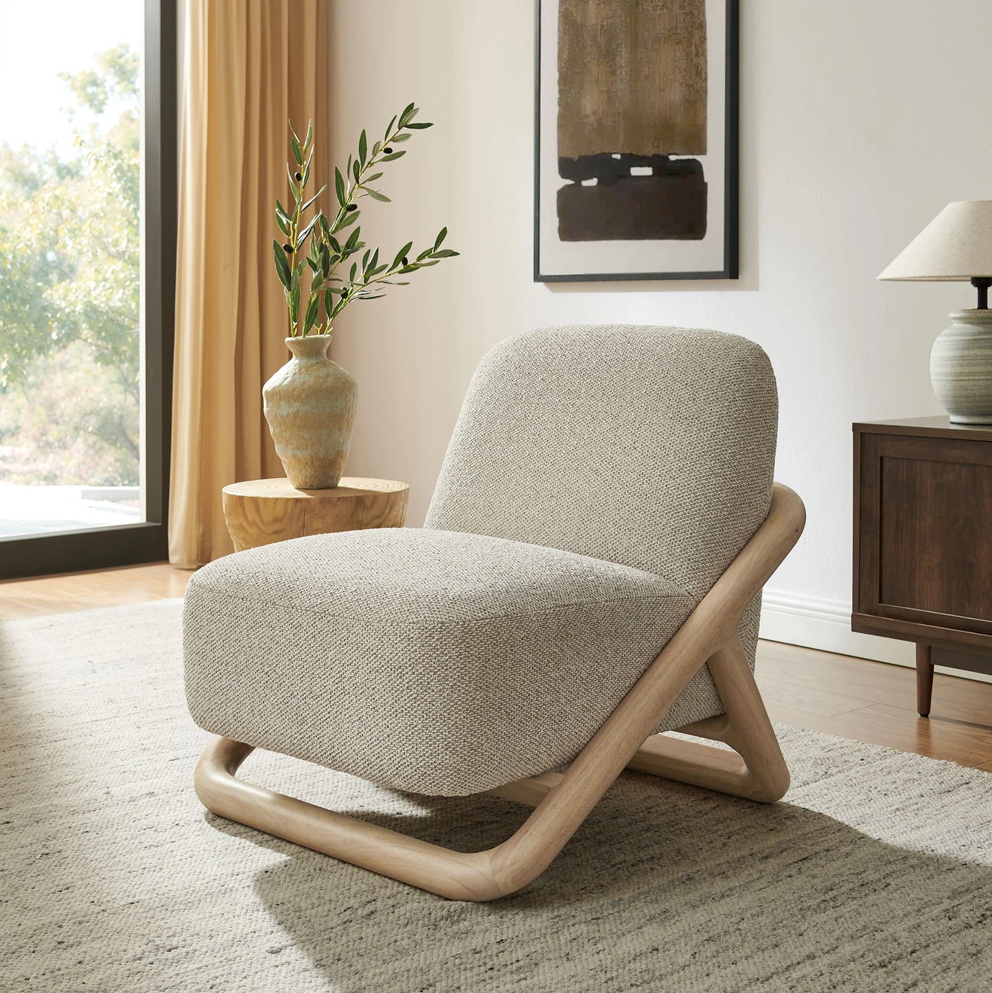 Vander Textured Fabric Upholstered Accent Chair