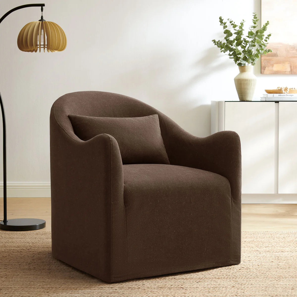 Bardot Slipcovered Linen Blend Upholstered Accent Chair